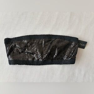 Shimmering Black Sequin Lace Bandeau Top XS 0 Intimates dress up party essential